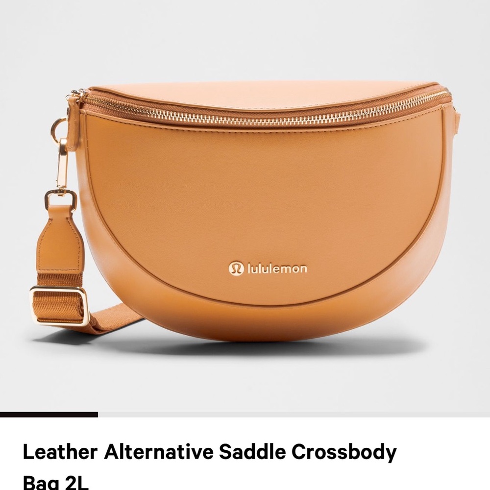 Lululemon Athletica Tan Crossbody Bag with Sleek Crescent Shape